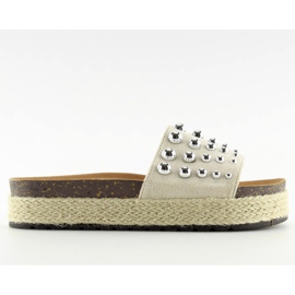 Chaussons espadrilles à clous Beige S03