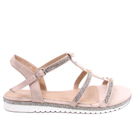 Sandales avec perles roses RC-33 Rose