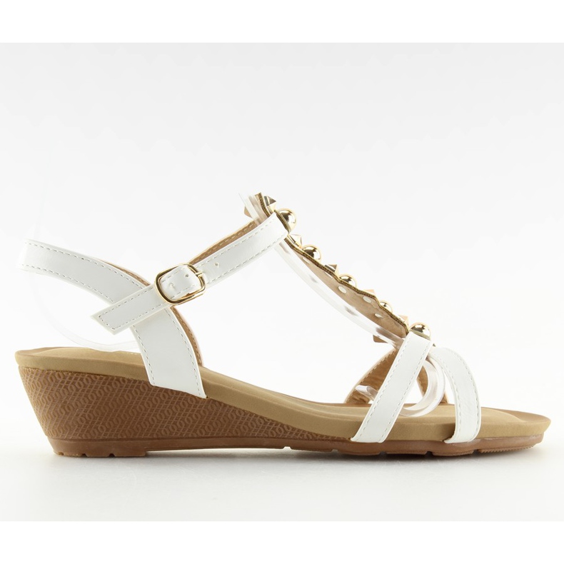 Sandales à petit talon compensé blanc HX-1 blanc blanche