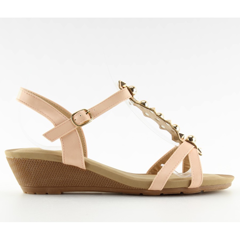 Sandales à petit talon compensé rose HX-1 Rose