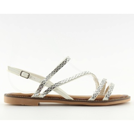 Sandales avec zircons cubiques blancs FM814 blanc blanche