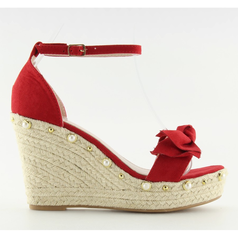 Sandales rouges, espadrilles à semelles compensées