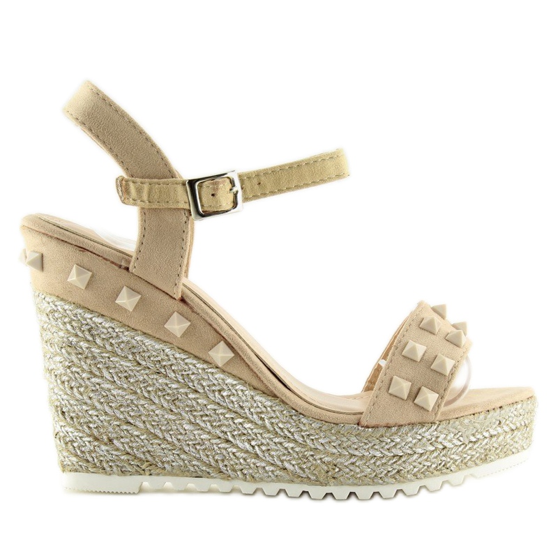 Espadrilles à semelle compensée beige TS-16 Beige