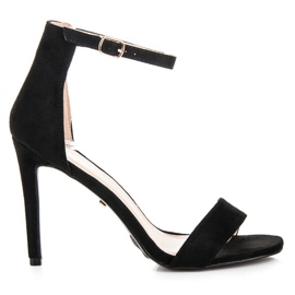Seastar Sandales noires sur un talon haut le noir