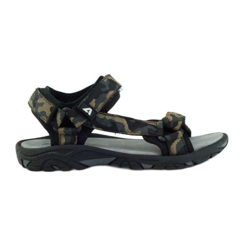 American Club Sandales avec empiècement en cuir américain 1728 le noir brun