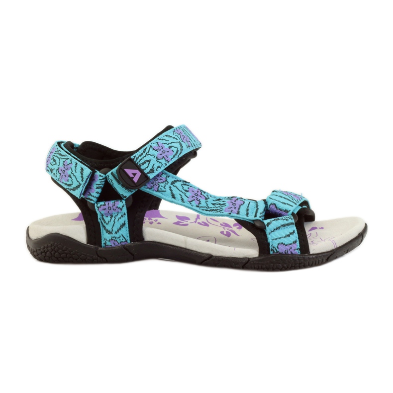 American Club Sandales avec empiècement en cuir américain 1717 bleu violet
