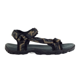 American Club Sandales empiècement cuir American 1729 camo noir brun gris
