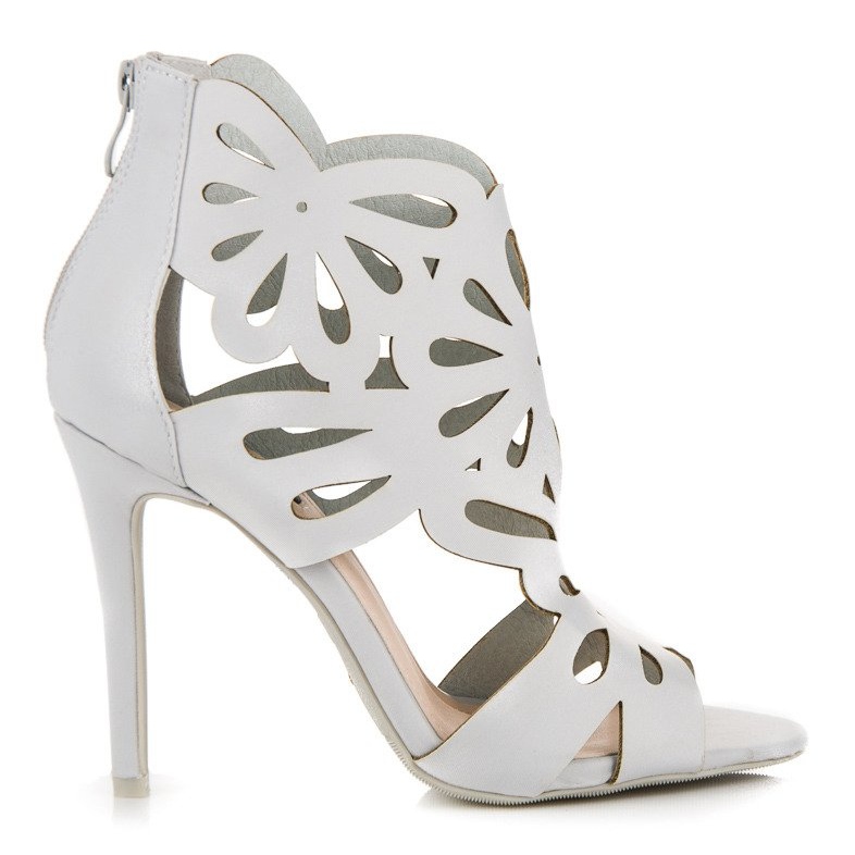 Sandales élégantes avec dessus vices gris