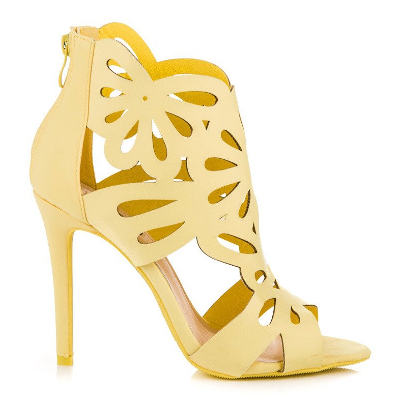 Sandales élégantes avec dessus vices jaune