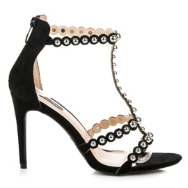 Sandales en daim noir le noir