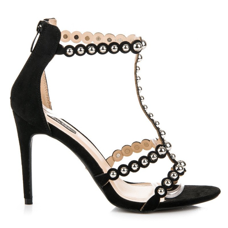 Sandales en daim noir le noir