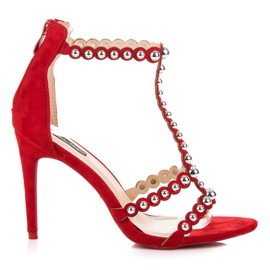 Sandales en daim rouges