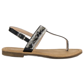 Small Swan Sandales noires de tongs le noir