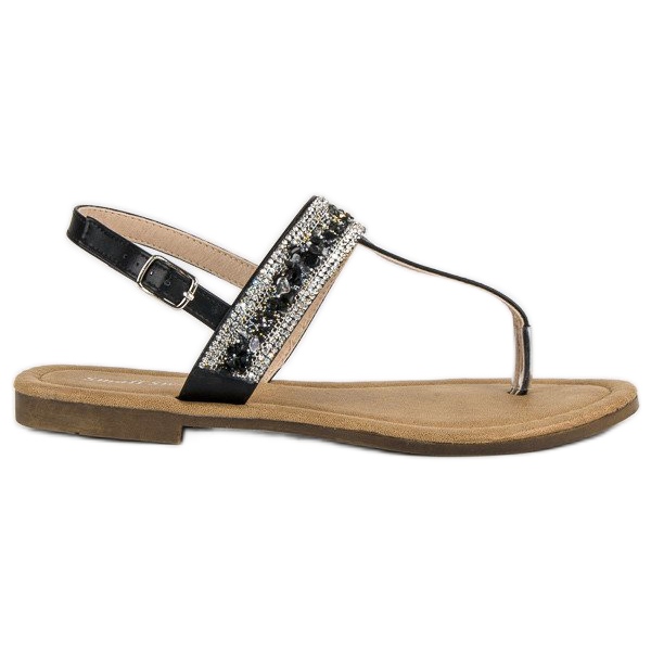 Small Swan Sandales noires de tongs le noir