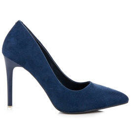 Escarpins en daim bleu