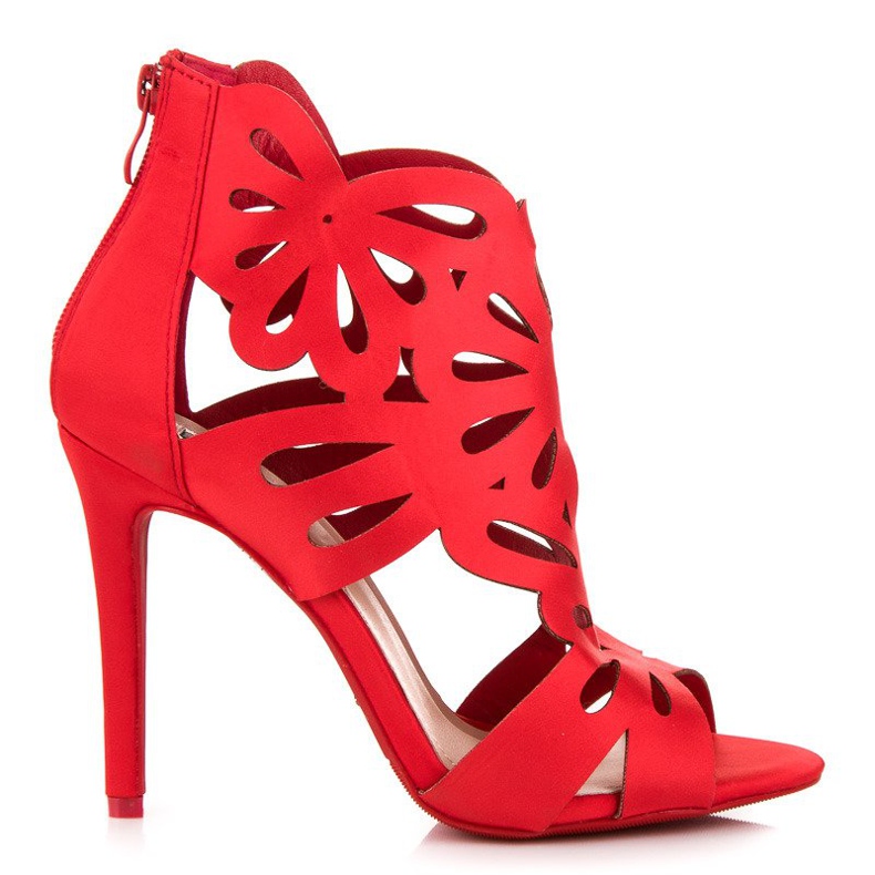 Sandales élégantes avec dessus vices rouge Sandales élégantes avec dessus vices rouge