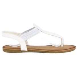 Comer Tongs avec bande élastique blanc