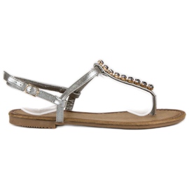 Comer Sandales argent clair gris