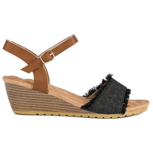 Sandales compensées confortables brun