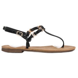 Comer Tongs plates noires le noir