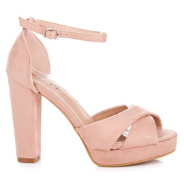 Seastar Sandales confortables à talons hauts rose