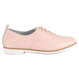 MAZARO Chaussures en cuir poudré rose