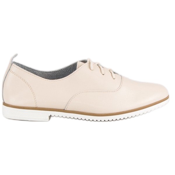 Chaussures en cuir beige clair MAZARO