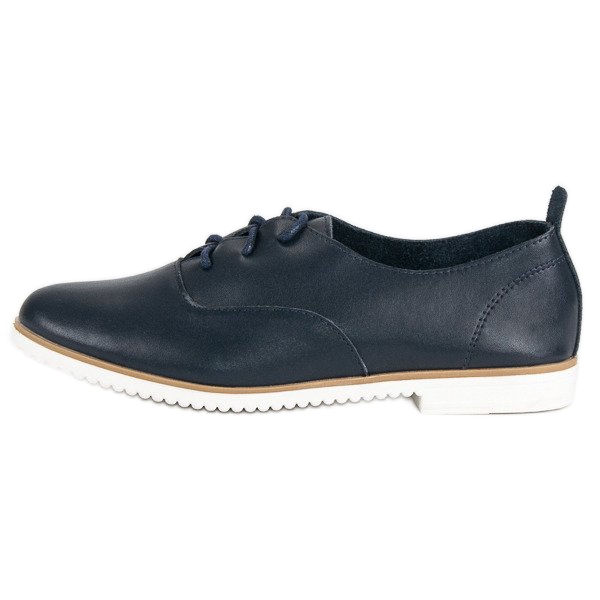 Chaussures en cuir bleu marine Mazaro