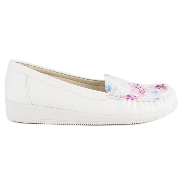 Tullo Mocassins Blancs à Fleurs blanche Tullo Mocassins Blancs à Fleurs blanche