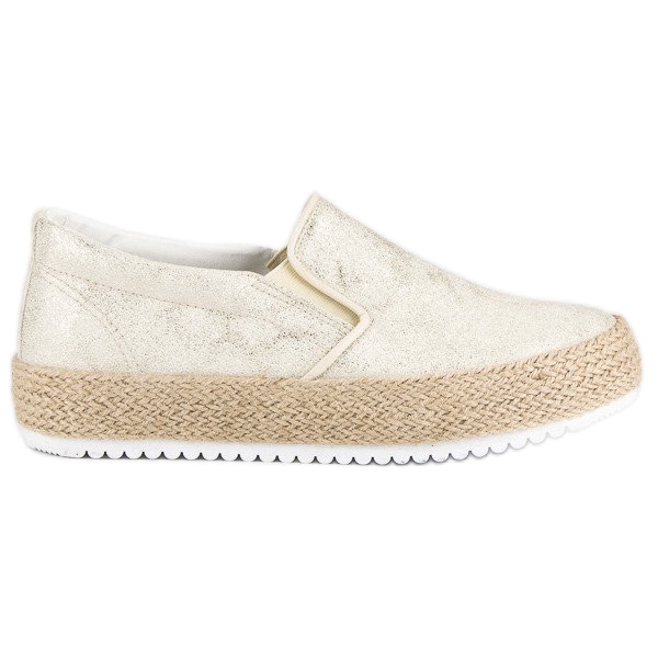 Betler Espadrilles dorées sur la plate-forme d'or