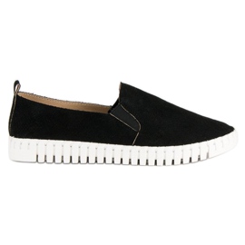 Tullo Slippers en daim noirs le noir