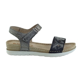 Sandales confortables INBLU en argent-graphite gris