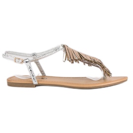 Sandales japonaises argentées gris Sandales japonaises argentées gris