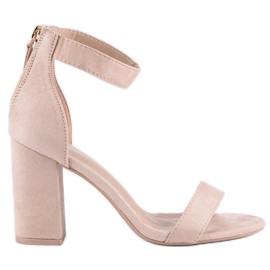 Sandales zippées en daim brun