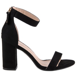 Sandales zippées en daim noir