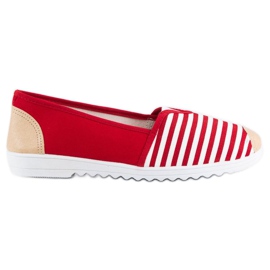 Slipons à rayures rouges blanche brun