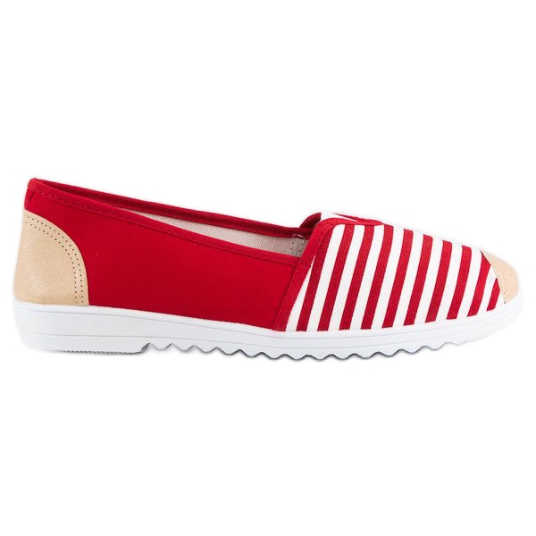 Slipons à rayures rouges blanche brun