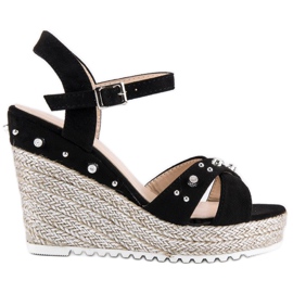 Erynn Sandales espadrilles compensées le noir Erynn Sandales espadrilles compensées le noir