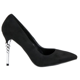 Escarpins en daim noir le noir