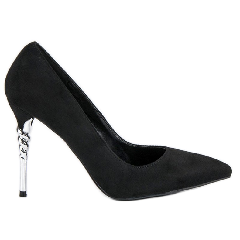 Escarpins en daim noir le noir