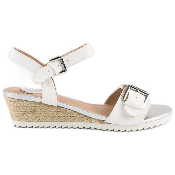 Kylie Sandales espadrilles à boucle blanche