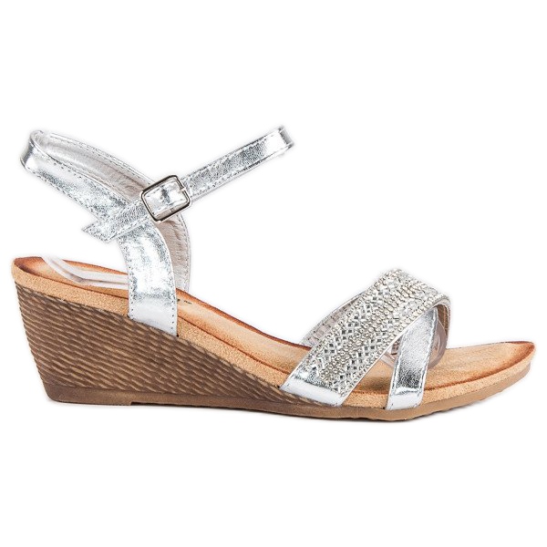 Fama Sandales avec ornements gris Fama Sandales avec ornements gris