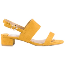 Fama Sandales à petit talon jaune