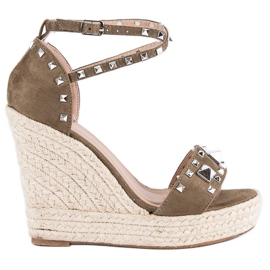 Bestelle Sandales espadrilles Rock vert Bestelle Sandales espadrilles Rock vert