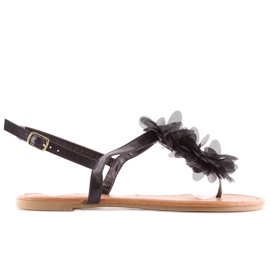 Sandales noires à fleurs CK36P noir
