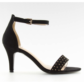Sandales sur un talon confortable noir BL0764