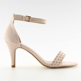 Sandales sur un talon confortable rose BL0764