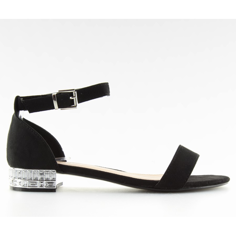 Sandales noires avec cristaux 99-78 noir le noir