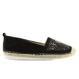 Espadrilles décorées de noir 5599-1 Noir le noir