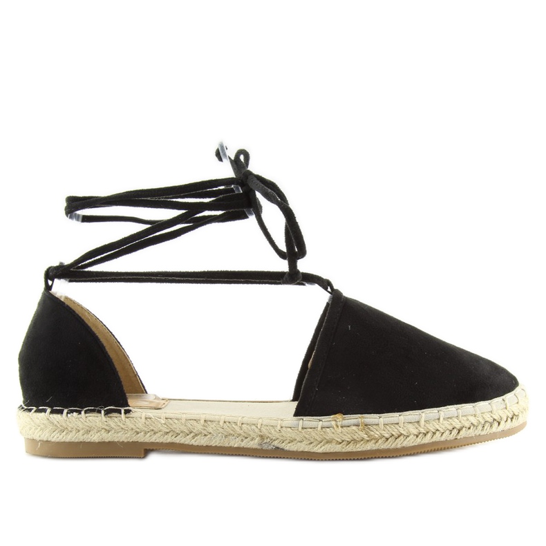Espadrilles noires avec liens à la cheville 431-P le noir